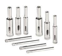 Mesee 10 Pieces Diamond Drill Bit Set, Diamond Hole Saw Hollow Core Drill Bits Extractor Remover Tools for Tile Ceramic Glass Marble Stone Brick - 5mm 6mm 8mm 10mm 12mm
