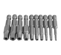 Mesee 10 Pieces H2.15-H7.55 Magnetic Pentagon Head Screwdriver Bits with 1/4" Hex Shank Security Tamper Proof Pentagonal Screwdriver Bit Set 5 Sided Screw Driver Bits, 50mm Length