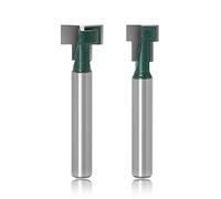Mesee 2 Piece 1/4-Inch Shank T-Slot Router Bits, Industrial Grade T Slotting Keyhole Groove Router Bit Set Woodworking Grooving Milling Cutter Tool for 1/2'' & 3/8'' Hex Bolts