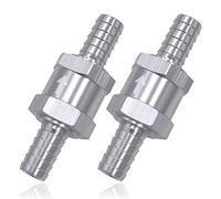 Mesee 2 Pieces 10MM Fuel Non Return Check Valve, Aluminium Alloy One Way Fuel Line Check Valve for Petrol Diesel Oil Water Auto Carburettor Low Pressure Systems Car Fuel Hose