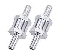 Mesee 2 Pieces Fuel Non Return Check Valve, 8mm 5/16" Aluminium Alloy Petrol Diesel Water Fuel Line One Way Check Valve for Car Motorcycle Caravan Ship