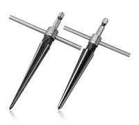 Mesee 2 Pieces T-Handle Taper Reamer Set, T Handle Detachable Tapered Reamers with 1/4 Inch Hex Shank 5 Fluted Chamfer Bridge Pin Hole 3-13mm & 5-16mm Handheld Reaming Guitar Woodworker Luthier Tool