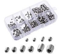 Mesee 200 Pieces Hex Allen Head Socket Grub Screw Set, Stainless Steel Internal Hex Drive Cup Point Metric Grub Screws Bolts Assortment Fasteners Kits - M3 M4 M5 M6 M8