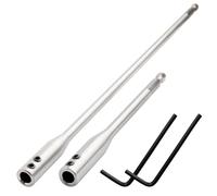Mesee 2Pcs 1/4 Extension Drill Bit Set, 150mm & 300mm Extra Long Wood Spade Bit Extension with Allen Keys Universal 1/4" Hex Shank Forstner Bits Holder Extension Rod Fit Electric Drill & Impact Drive