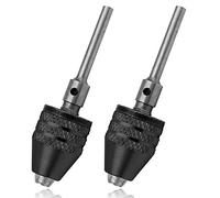 Mesee 2Pcs Mini Keyless Drill Chuck, 0.3-3.4mm Quick Change Chucks Adapter Converter Conversion Tool for Rotary Tool Electric Grinder Engraving Machine, 3mm Round Shank