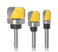 Mesee 3 Pieces Bowl and Tray Template Router Bit Set with Bearing Guide Dish Carving Router Bits Woodworking Milling Cutter Tool, 1/4 Inch Shank