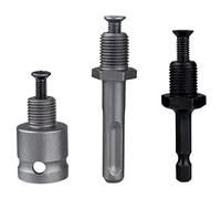 Mesee 3 Pieces Drill Chuck Adapter Connecting Rod 1/2-20UNF Thread Mount Chuck Converter Attachment Extensions Kit- 1/4" Quick Change Hex Shank, SDS Plus Shank and 1/2" Square Female Adaptor