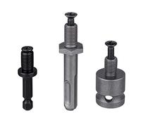 Mesee 3 Pieces Drill Chuck Adapter Connecting Rods 3/8-24UNF Thread Mount Chuck Converter Attachment Extensions Kit - 1/4" Quick Change Hex Shank + SDS Plus Shank + 1/2" Square Female Adaptor