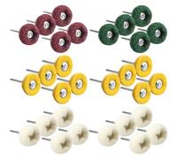 Mesee 30 Pieces Polishing Buffing Wheel Set, 1-inch Mini Abrasive Wheels, Wool Felt Wheels & Polishing Cotton Cloth Wheels with 1/8" Shank Mini Brush Polishing Kit for Rotary Tools