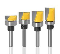 Mesee 4 Pieces Flush Trim Hinge Mortising Template Router Bits Set with Ball Bearing, 1/4 Inch Shank Carbide Tipped Woodworking Milling Cutter Tools - 13/16" 7/16" 5/8" 1/4" Cutting Depth