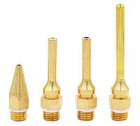 Mesee 4 Pieces Hot Glue Gun Nozzles, Interchangeable Copper Nozzle Assortment Glue Sticks Long Fine Nozzle Tip Replacement Kit Hot Melt Glue Gun Tool Accessory for Home Repairs DIY Craft Projects