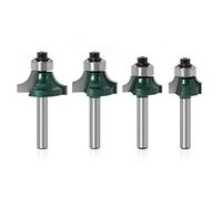 Mesee 4 Pieces Round Over Router Bits Set with 1/4 Inch Shank, Industrial Grade Roundover Bead Edge-Forming Bit Woodworking Corner Rounding Edging Milling Cutter Tools, 5/16" 1/4" 3/16" 1/8" Radius