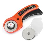 Mesee 45mm Rotary Cutter with 5pcs Extra Blades Replacement Ergonomic Handle Rolling Cutter Rotary Blade Refill Kit for Fabric, Leather, Crafting, Sewing, Quilting