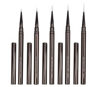 Mesee 5 Pieces Nail Art Liner Brush Set, Nail Art Pens 6/9/12/15/18mm Fine Painting Nail Art Brushes Detail Nail Brushes Facial Painting Pen Brush Nail Dotting Drawing Tool for Tiny Details Long Lines