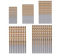 Mesee 50 Pieces Mini Twist Drill Bit Set 1mm/ 1.5mm/ 2mm/ 2.5mm/ 3mm Titanium Coated HSS Drill Bits Round Shank Micro Twist Bits for Drilling Wood Plastic Copper Aluminum Alloy