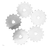 Mesee 5Pcs 45mm Perforating Rotary Blades, Crochet Edge Skip Stitch Replacement Blades for Quilting Sewing Fabric Leather, Compatible with FISKARS, with Storage Case