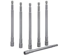 Mesee 6 Pieces 150mm Extra Long Magnetic Nut Driver Set, Power Impact Socket Nut Setters 1/4 Inch Hex Shank Quick Change Nut Drivers Drill Bits Hexagon Bolt and Nut Remover Wrench Tool