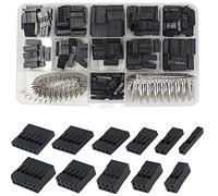 Mesee 620 Pieces Dupont Crimp Pin Connector Assortment Kit 2.54mm Pitch JST SM 1 2 3 4 5 6 Pin Single/Double Row Housing Socket Dupont Male Female Crimping Pins Adaptor Connectors Kit