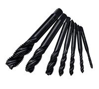 Mesee 7 Pieces HSS Thread Tap Set, Nitriding Coating Spiral Flute Taps M3 M4 M5 M6 M8 M10 M12 Metric Screw Taps and Drill Machine Tapping Threading Tool