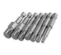Mesee 7Pcs Triple Square Spline Bit Set Quick Change 1/4" Hex Shank 12-Point Spline Drive Bits M4 M5 M6 M7 M8 M10 M12 Magnetic 12 Point Torx Head Screwdriver Bits for Mechanic Garage Repairs - 50mm