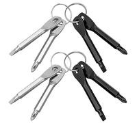 Mesee 8 Pieces Pocket Keychain Screwdrivers, Key Chain Flathead & Phillips Screwdriver Set Portable Mini Screwdriver Repairing Tool with Keyring - Black & Silver