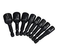 Mesee 8 Pieces Tap Socket Wrench Set, 1/4 Inch Hex Shank High Hardness Alloy Steel Machine Thread Taps Socket Wrenches Air Impact Driver Socket Spanner Accessory, M4/ M5/ M6/ M8/ M10/ M12/ M14/ M16