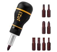 Mesee 9-in-1 Precision Ratchet Screwdriver Set, Multi-bit Stubby Tool With Magnetic Flat Head/Torx/Phillips Bits and Nut Drivers