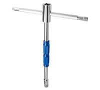 Mesee Adjustable T-Handle Spinner Wrench, 1/4" 3/8" 1/2" Drive Impact Socket Adapter Driver 3-Way Detachable Cr-V Steel Female Square Socket Allen Key Wrench Tool for Car Motorcycle & Home Repairs