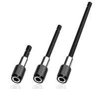 Mesee Set of 3 Pieces Magnetic Extension Chuck Adapter, 1/4 Inch Hex Shank Quick Release Bar Socket Screwdriver Bit Holder Set for Screws, Nuts and Handheld Driver, 60mm/100mm/150mm Length