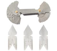 Mesee Stainless Steel Screw Thread Pitch Cutting Gauge Tool Set, 58 Pcs Metric & America SAE Type & British Whitworth Caliper Gages + 3pcs 55 & 60 Degree Center Gage Measuring Tool