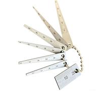 Mesee Taper Gage, 1-15mm Stainless Steel Taper Welding Gauge Inch & Metric Feeler Gap Hole Measuring Tool For Tapering Measurement, Stainless Steel Set