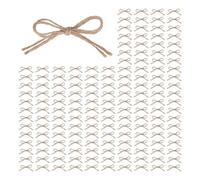 Meseey Jute Twine Mini Bows Small Tiny Rustic Bows Applique Embellishments for Gift Wrapping Basket Wedding Baby Shower Brithday Party (Jute, 120)