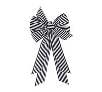Meseey Large Christmas Black and White Striped Ribbon Bow 20 x 11 Inch Farmhouse Stripes Wreath Bows for Christmas Door Wreath Home Decorations Tree Topper Party (BW-Striped)