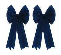 Meseey Large Velvet Bows for Farmhouse Wreaths, 20 x 10 Inches, 2 Pack, Door Decorations (Navy Blue)