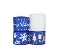 Meseey Snowflakes Ribbon Merry Christmas 1.5 Inch 20 Yards Glitter Organza Ribbon for Christmas Tree Decoration, Bow Making, Gift Wrapping, Crafts, Wedding (Blue Christmas Set)