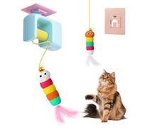 Mesen Cat Toy Self-Employment Door for Cats, Cat Toys Door Frame Electric, Interactive Cat Toy Door Hanging with 2 Feather Toys, Cat Toy Rechargeable
