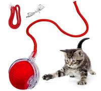 Mesen Interactive Cat Toys Ball for Indoor Cats, Automatic Moving Ball Toys with 2 Ropes, Motion Activate Electric Cat Toy for Bored Indoor Adult Cats, Electric Cat Mice Toys, USB Rechargeable