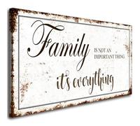 MESESE Family Quotes Canvas Wall Art, Rustic Farmhouse Wall Decor, 'Family is not an important Thing,It's Everything' Canvas Print, 20" x 40", Living Room, Bedroom, Office
