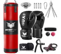 Mesetast Punching Bag for Adults, 4ft Heavy Boxing Bag Set with 12 OZ Gloves for MMA Karate Kickboxing Boxing - Unfilled