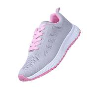 Mesh Air Cushion Shoes Women's Orthopedic Trainers Arch Support Comfortable Tennis Walking Sneakers Non-Slip Breathable Gym Jogging Footwear Lightweight Casual Lace-Up Trainer for Sport Run Pink