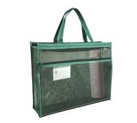 Mesh Art Bag | 17 x 13 x 4.4 Inch Clear File Organizer with Handle and Zipper,A3 Tote Bag for Artworks, Charts and Teaching Material, Green, Refer to description, Unisex