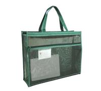 Mesh Art Supply Bag | 17 x 13 x 4.4 Inch Transparent Document Organizer with Handle and Zipper | A3 Tote Bag for Posters Painting Teaching Material Art Work