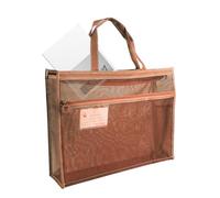 Mesh Art Supply Bag | 17 x 13 x 4.4 Inch Transparent Poster Storage Bag with Handle and Zipper | A3 Artwork Holder for Poster, Painting Book, Watercolor Sketchbook