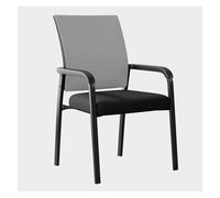 Mesh Back Office Chair with Ergonomic Lumbar Support, Upholstered Fabric Seat, Stacking Guest Chairs for Waiting Room School Church Reception