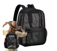 Mesh Backpack, Transparent Backpack for Students, Functional Lightweight Backpack, Breathable Casual Daypack for Men and Women, Students, Work, Outdoor Activity (Black)