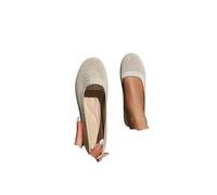 Mesh Ballet Flats for Women Slip On Ballet Pumps Women Dress Knitted Fold Up Shoes Round Toe Wide Fit Work Flats Solid Color Comfortable Foldable Ballerina Shoes White