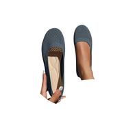 Mesh Ballet Flats for Women Slip On Ballet Pumps Women Dress Knitted Fold Up Shoes Round Toe Wide Fit Work Flats Solid Color Comfortable Foldable Ballerina Shoes