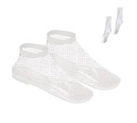 Mesh Ballet Flats for Women, Ultra Comfortable Shiny Gem Mesh Flats, Glittery Stretchy Net Shoes for Women (6,White)