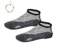 Mesh Ballet Flats for Women, Ultra Comfortable Shiny Gem Mesh Flats, Women's Flats Slip On Mesh Shoes (Black, Adult, Women, 6.5, Numeric, UK Footwear Size System, Medium)