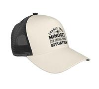 Mesh Baseball Cap Change Your Mindset to Change Your Situation Running Hat Fashion Adjustable Trucker Hats, for Camping, Cycling, Fishing, 57-60cm